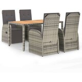  5-dijelni vrtni blagovaonski set sivi od poliratana | shoptok.hr