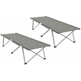  Sklopivi kamperski krevet 2 pcs Siva 194 x 62,5 x 42,5 cm | shoptok.hr