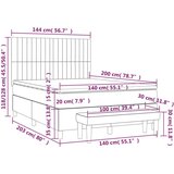  Box spring postelja z vzmetnico temno rjava 140x200 cm blago, (20898393) | Shoptok.si