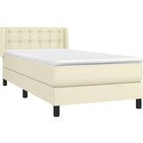  Box spring postelja z vzmetnico krem 100x200 cm umetno usnje, (20725525) | Shoptok.si