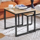 SoBuy komplet 2 kavnih mizic v barvi lesa v industrijskem slogu, (20814847) | Shoptok.si