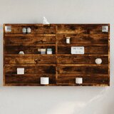 vidaXL Vitrina dimljeni hrast 100x8,5x58 cm konstruiran les | Shoptok.si
