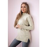 Kesi Sweater with stand-up collar beige | shoptok.hr