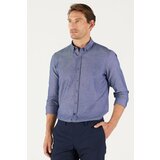 AC&Co / Altınyıldız Classics Men's Navy Blue Buttoned Collar Cotton Slim Fit Slim-fit Oxford Shirt. Cene