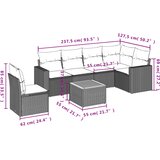  7-dijelni set vrtnih sofa od poliratana s jastucima crni | shoptok.hr