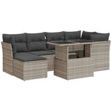 vidaXL 7-dijelni set vrtnih sofa svjetlosivi od poliratana | shoptok.hr