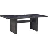 vidaXL Vrtni blagovaonski stol crni 200x100x74 cm staklo i poliratan Cijene
