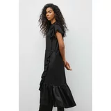 Munthe Obleka iz mešanice lana črna barva