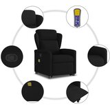  Masažni naslonjač na podizanje od tkanine crni | shoptok.hr