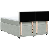 vidaXL Box spring postelja z vzmetnico svetlo siv 140x190 cm žamet | Shoptok.si