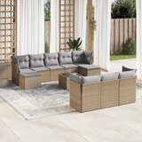 Maison Chic Seti vrtnega pohištva - Vrtna garnitura - Vrtni pohištvo set 11-delna z blazinami bež poli ratan, (21816373) | Shoptok.si