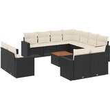  12-dijelni set vrtnih sofa od poliratana s jastucima crni | shoptok.hr