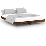 vidaXL Posteljni okvir dimljeni hrast 150x200 cm inženirski les, (20738798) Cene