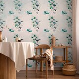  Foto tapeta - Mint green nature - solid floral pattern with green leaves 98x70 | shoptok.hr