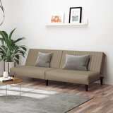 vidaXL Kavč dvosed z ležiščem kapučino umetno usnje | Shoptok.si