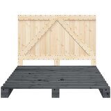  Okvir za krevet s uzglavljem sivi 140x200cm od masivne borovine | shoptok.hr