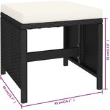  6-dijelni vrtni blagovaonski set od poliratana s jastucima crni | shoptok.hr