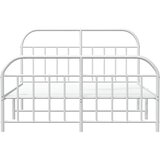  Metalni okvir kreveta uzglavlje i podnožje bijeli 140x200 cm | shoptok.hr