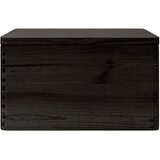  Drvena kutija s poklopcem crna 40x30x23 cm puno drvo bor | shoptok.hr