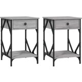 The Living Store Nočna omarica 2 kosa siva sonoma 40x42x60 cm inženirski les - Nočna Omarica, (21421008) | Shoptok.si