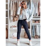 DStreet Spodnie damskie slim fit z paskiem TAIRONIK granatowe | Shoptok.si