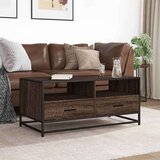 vidaXL Stolić za kavu smeđa boja hrasta 100x50x45 cm od drva i metala | shoptok.hr