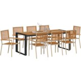  Set za obedovanje u vrtu od 9 dijelova Bež Poly Ratan Akacija | shoptok.hr