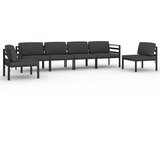  The Living Store Vrtna sedežna garnitura 6-delna z blazinami aluminij antracit - Vrtna Sedežna Garnitura, (21444707) | Shoptok.si