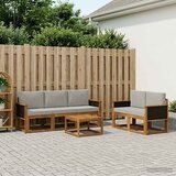  Set vanjskih sofa 6 kom. Prirodna i svjetlosiva | shoptok.hr