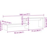 vidaXL TV omarica s polico Črni hrast 180 x 30 x 43 cm Konstruiran les | Shoptok.si