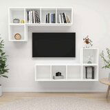 TV Komplet TV omaric 4-delni bela iverna plošča | Shoptok.si