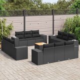  13-dijelni set vrtnih sofa s jastucima poliratan crni Cijene