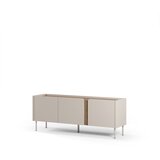 Marckeric Kremno bela/naravna TV omarica v hrastovem dekorju 140x53x35 cm Lucile – | Shoptok.si
