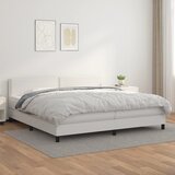 vidaXL Krevet s oprugama i madracem bijeli 200x200 cm umjetna koža Cijene