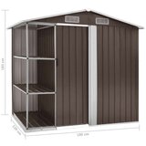 vidaXL Vrtna kućica sa stalkom smeđa 205 x 130 x 183 cm željezna | shoptok.hr