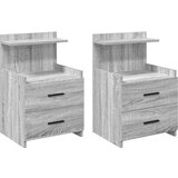 vidaXL Nočne omarice 2 kosa z 2 predaloma sive sonoma 40x36,5x62 cm | Shoptok.si