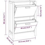 Ormarić za cipele crni 57 5x33x80 cm od konstruiranog drva | shoptok.hr