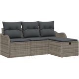 vidaXL 4-dijelni vrtni sofa set s jastučićima siva poli ratan | shoptok.hr