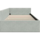 vidaXL Kotna postelja Svetlo siva 80 x 200 cm Samet in sodobno leseno | Shoptok.si