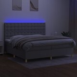  box spring s madracem LED svjetlosivi 200x200 cm tkanina | shoptok.hr