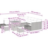  Vrtna sedežna garnitura z blazino 12 pcs Siva poli ratan, (5000154364) | Shoptok.si