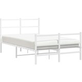 Metalni okvir kreveta uzglavlje i podnožje bijeli 120x200 cm | shoptok.hr