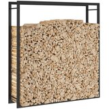 vidaXL stojalo za drva mat črno 110x28x116 cm jeklo | Shoptok.si