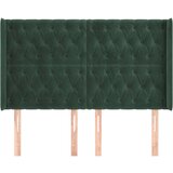  Uzglavlje s ušima tamnozeleno 147x16x118/128 cm baršunasti | shoptok.hr