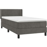 Box spring postelja z vzmetnico temno siva 90x200 cm žamet, (20723649) | Shoptok.si