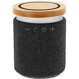 Meixi Bluetooth zvučnik RUMBA 5W sa bežičnim punjačem 15W i RGB svetlom – bambus/ crni | Eponuda.com