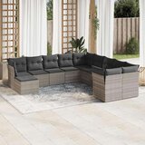 vidaXL 11-dijelni set vrtnih sofa poliratan s jastucima svijetlosivi | shoptok.hr