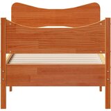  Okvir kreveta s uzglavljem voštano smeđi 75x190 cm od borovine | shoptok.hr