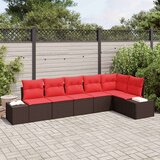  Vrtna sedežna garnitura z blazino 6 pcs Rjava poli ratan, (5000146678) | Shoptok.si
