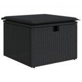 vidaXL 9-delni set vrtne sedežne garniture z blazinami črna poli ratan | Shoptok.si